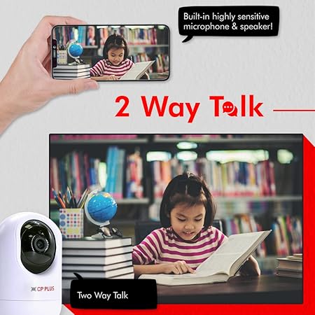 CP PLUS 4MP Quad HD 2K Smart Wi-Fi CCTV Indoor Home Security Camera | 1440P Wireless 360° Camera | Night Vision | Two Way Talk | Alexa & OK Google | 15 Mtr, White - CP-E44A - Image 2